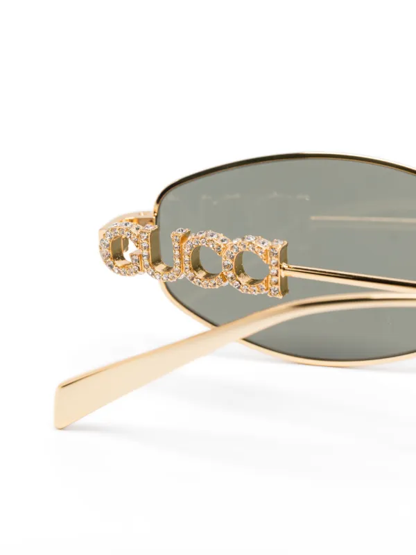 Gucci Eyewear ジオメトリックフレーム サングラス | ゴールドトーン 