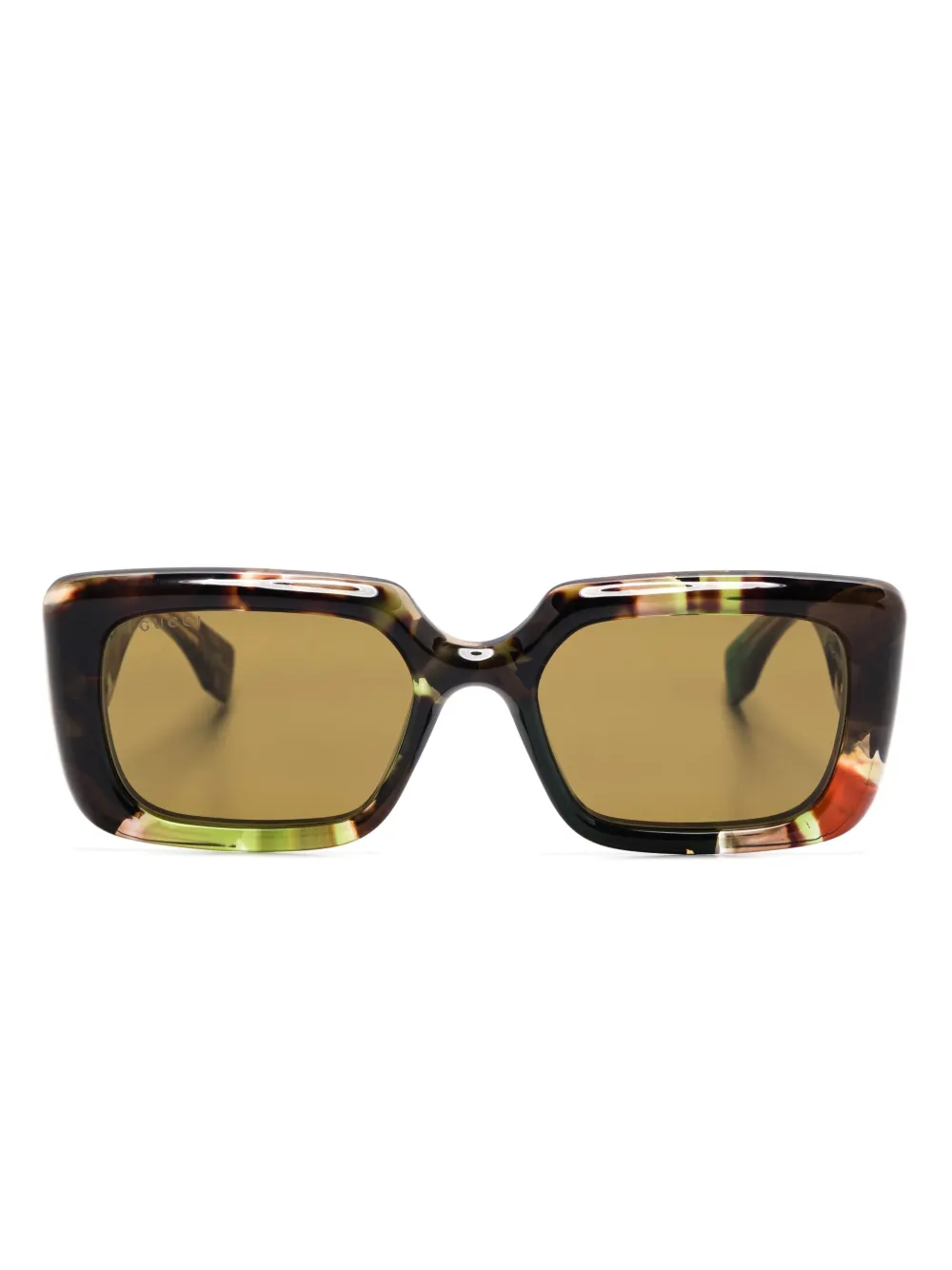 Gucci Eyewear Zonnebril met vierkant montuur Bruin