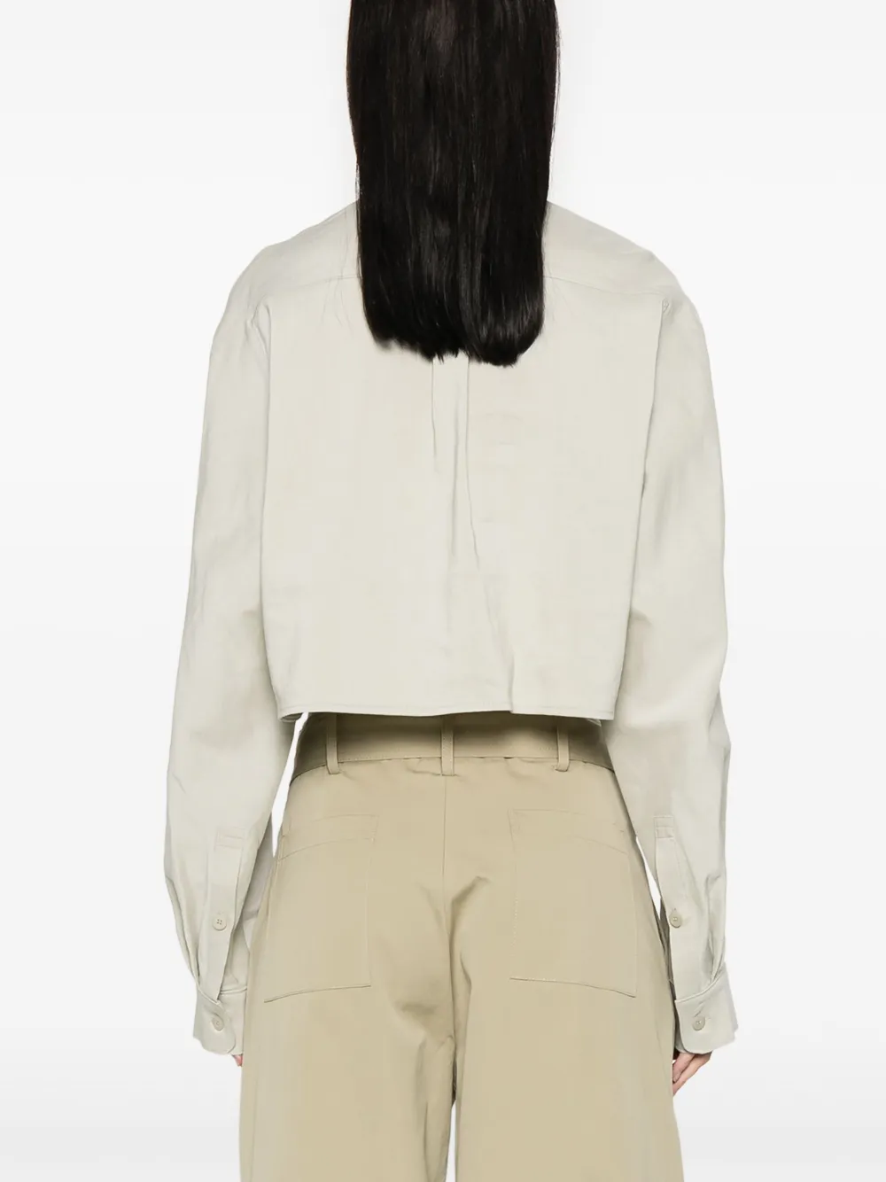 Low Classic Cropped blouse met zak Groen