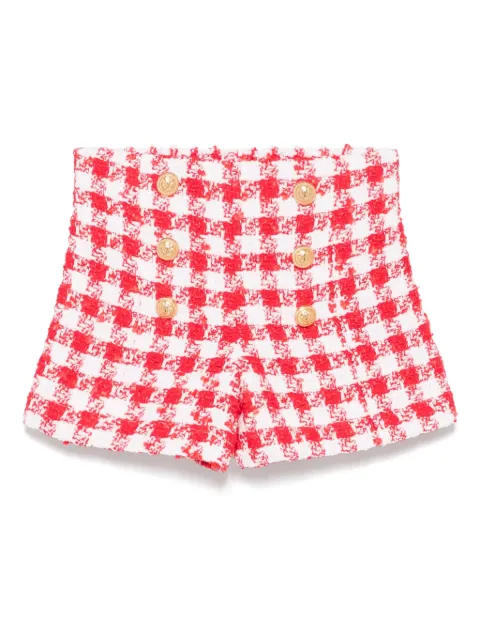 Balmain Kids shorts con cuadros estampados