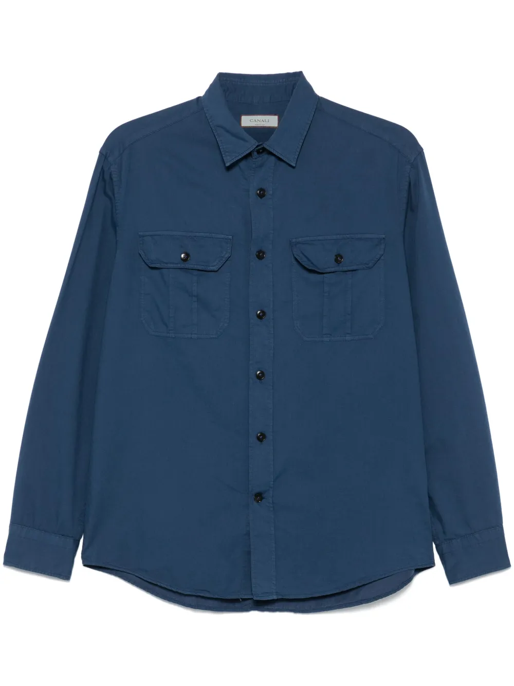 Canali Twill overhemd Blauw