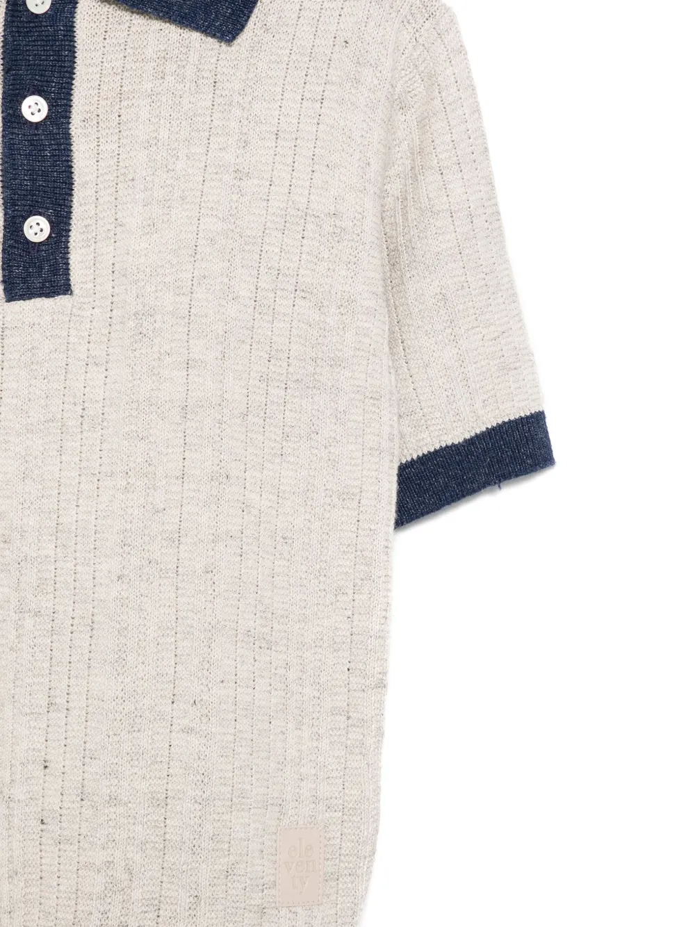 Eleventy Polo In Maglia A Coste In Grey