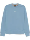 BOSS contrast-logo cotton sweatshirt - Blue