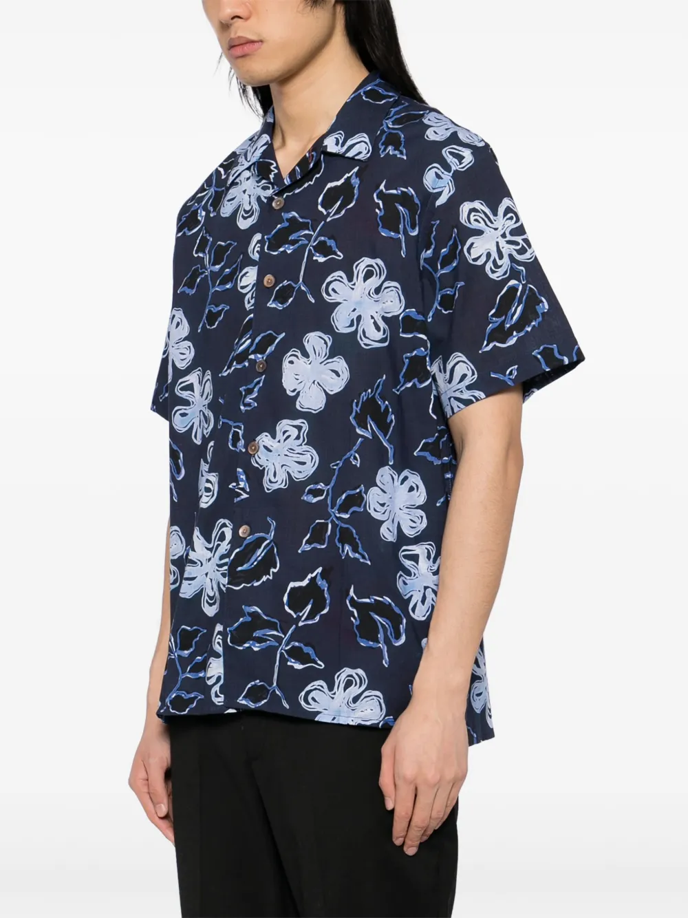 PS Paul Smith Overhemd met bloemenprint Blauw