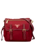 Prada Pre-Owned 2010-2024 Saffiano Trimmed Tessuto Zip Double Buckle Messenger Bag crossbody bag - Red