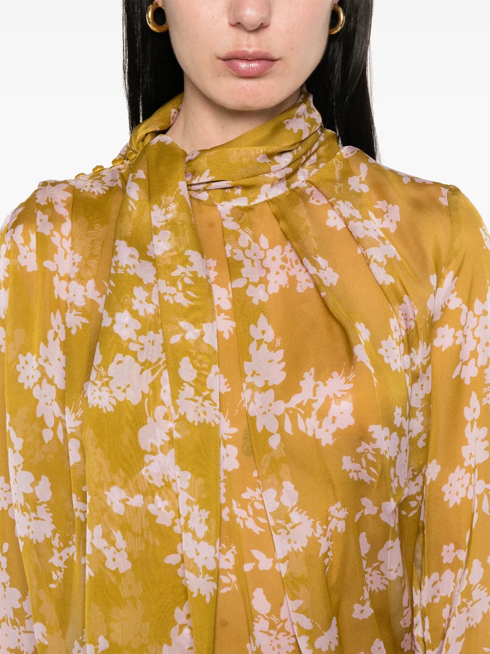 Elisabetta Franchi Blouse met print Geel