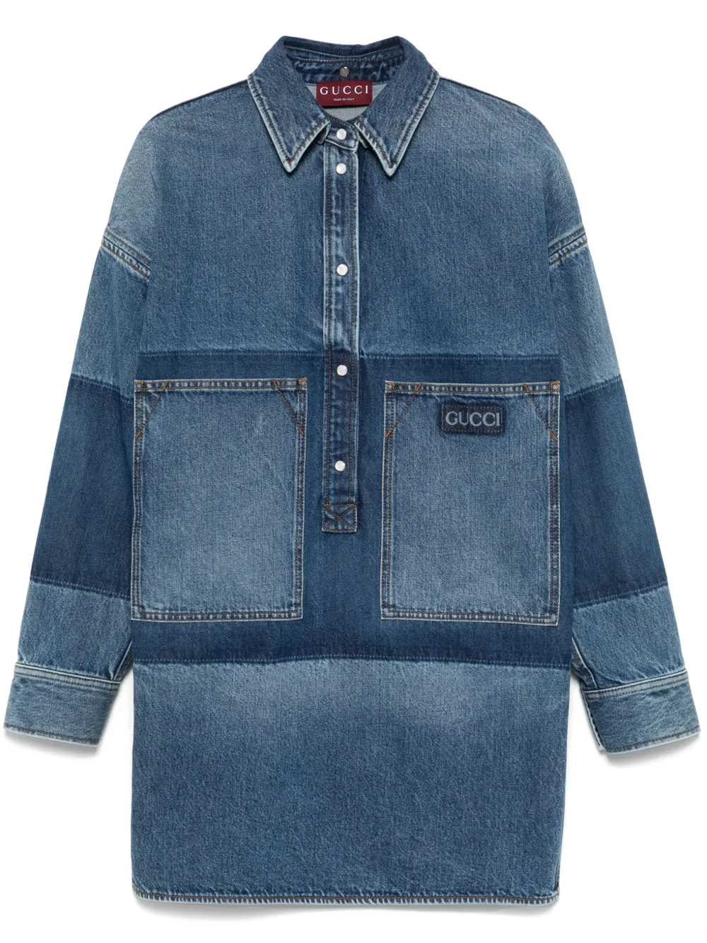 Gucci Gelaagde denim mini-jurk Blauw