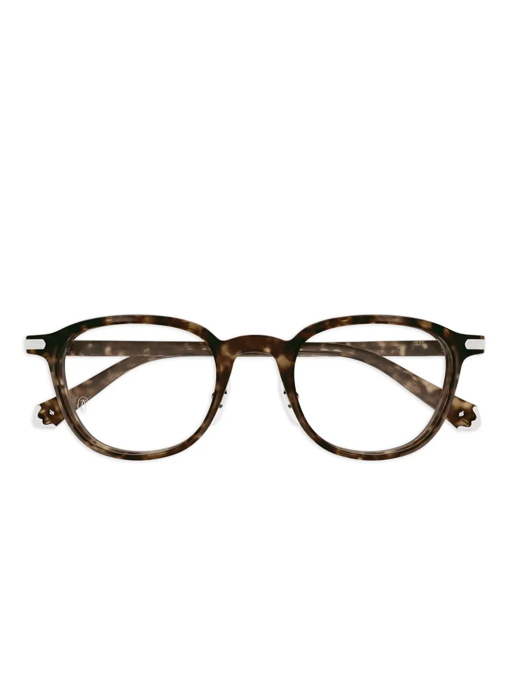 Cartier Eyewear トータスシェル ラウンド眼鏡フレーム - ブラウン Cartier Eyewear トータスシェル ラウンド眼鏡フレーム - ブラウン