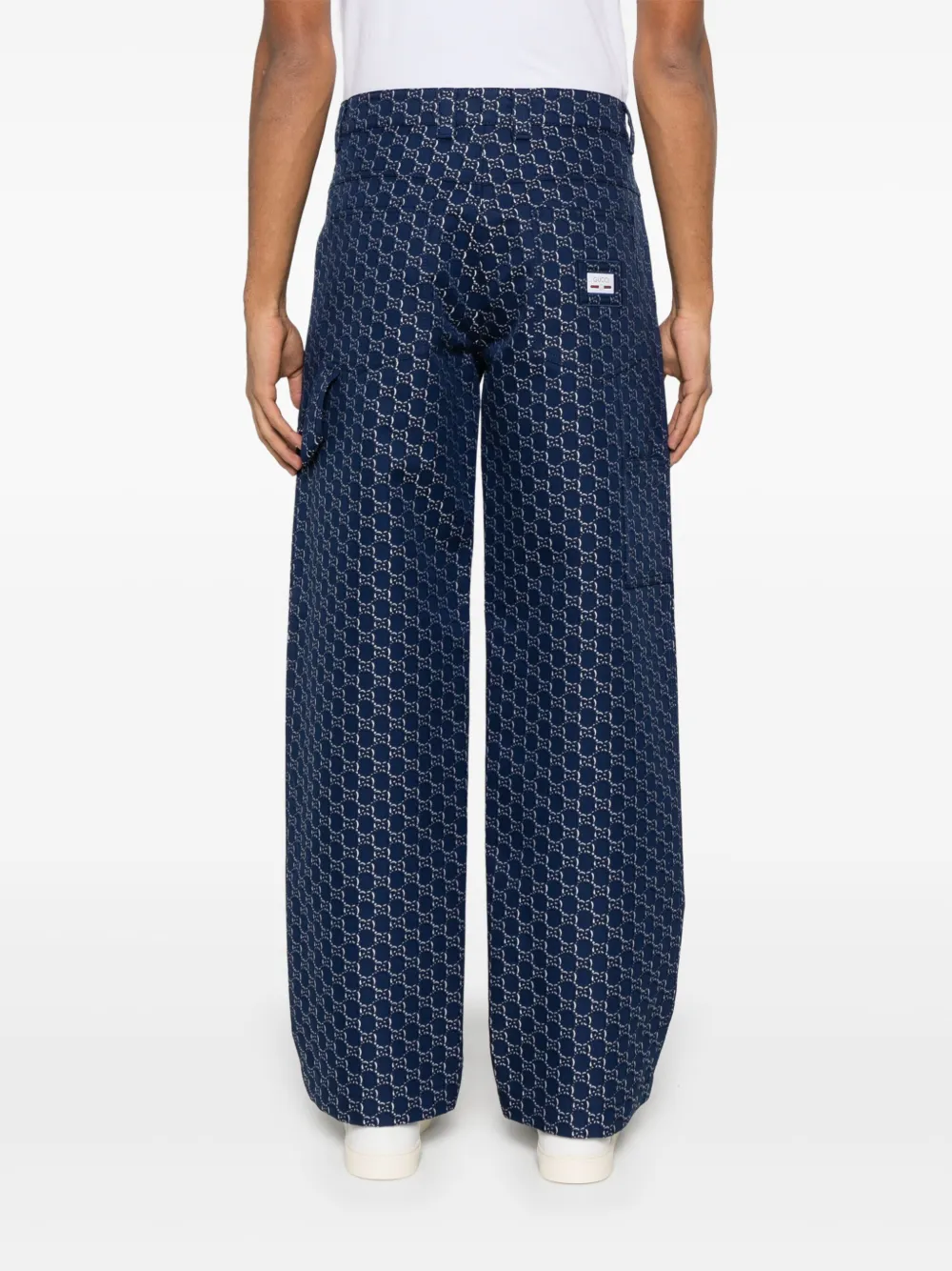 Gucci Katoenen broek met GG Shadow-jacquard Blauw
