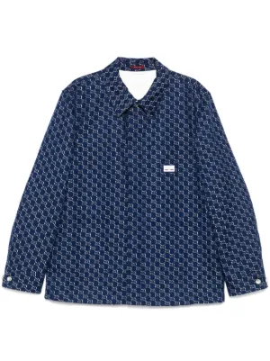 み*ー様 GUCCI GGジャカード 半袖ジャケット Gucci GG シャドウジャカード ジャケット | ブルー | FARFETCH JP