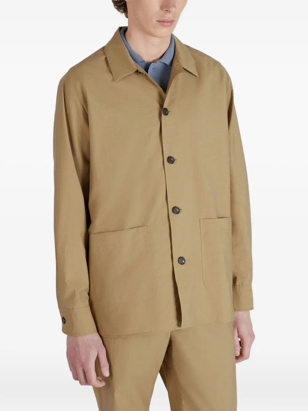 slowear Overhemd met zak met knopen Beige
