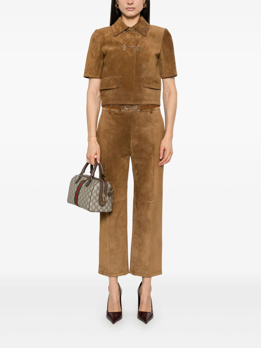 Gucci Broek met Horsebit-detail Bruin