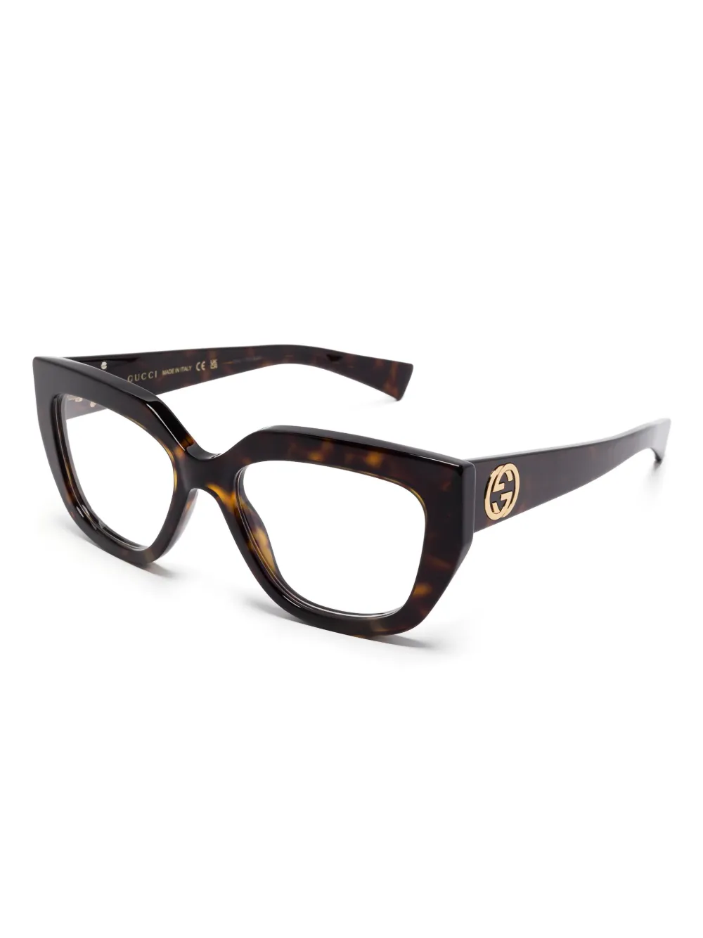 Gucci Eyewear Bril met vlinder montuur - Bruin