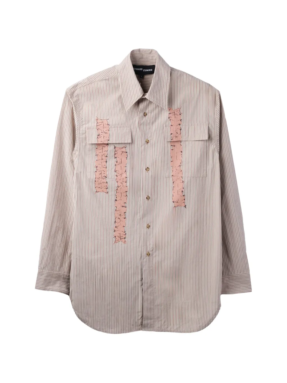 Edward Cuming Typewriter striped-pattern shirt - Marrone
