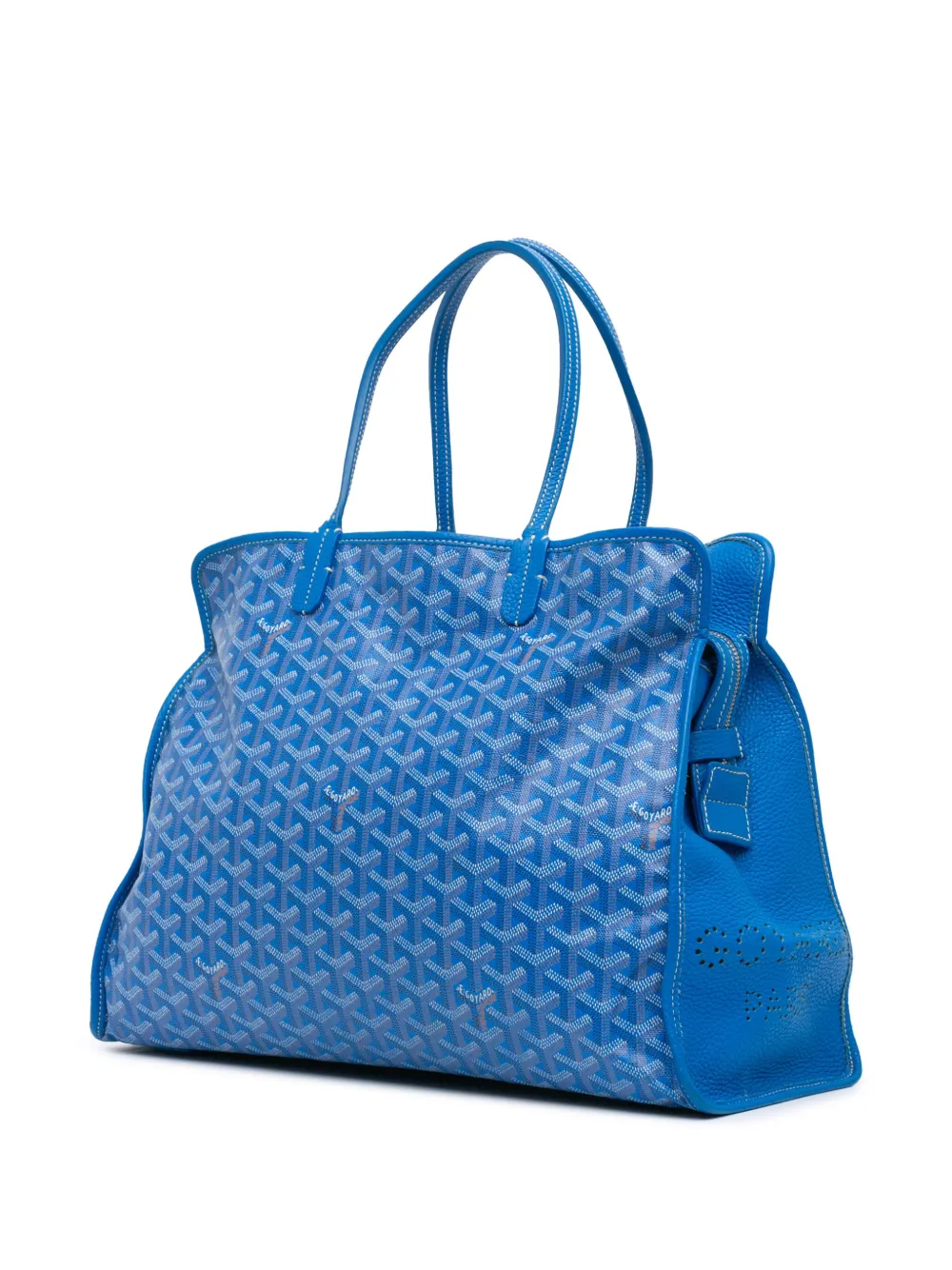 Pre-owned Goyard 2012 Ine Sac Hardy Pet Carrier Pm Travel Bag In 蓝色