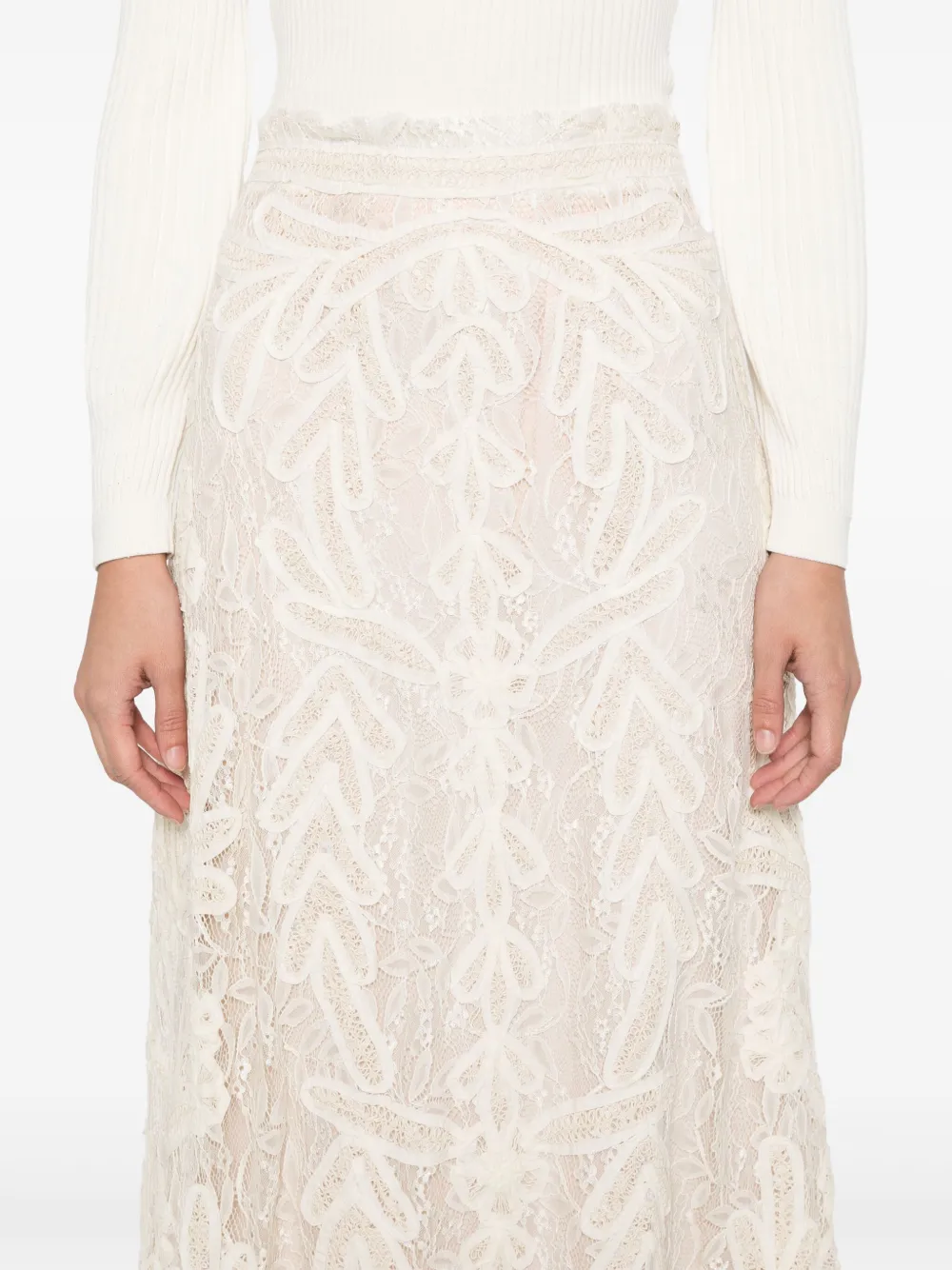 P.A.R.O.S.H. Nixie midi-rok Beige