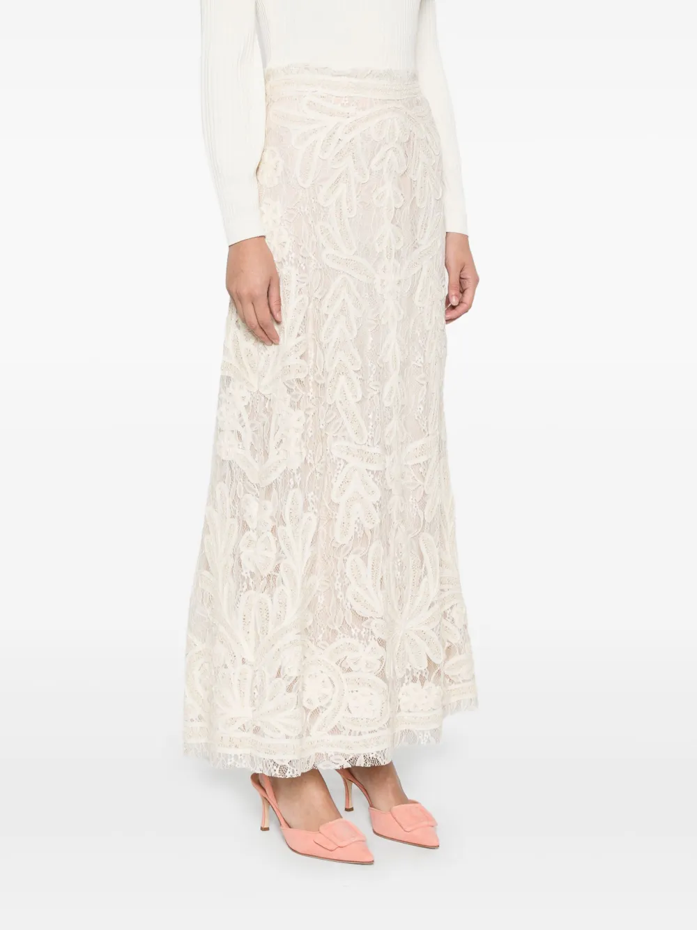 P.A.R.O.S.H. Nixie midi-rok Beige