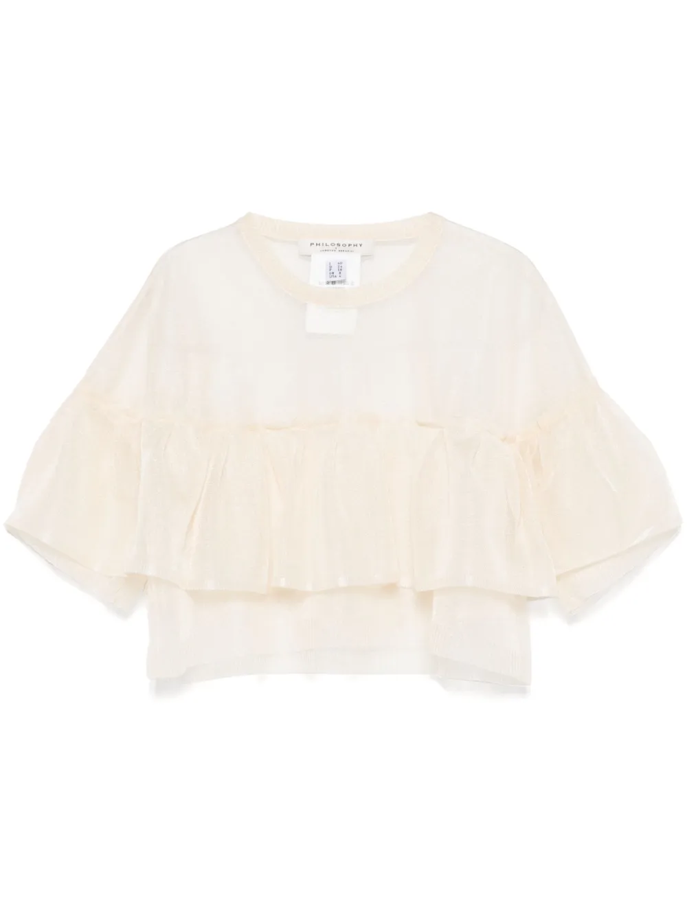 Philosophy Di Lorenzo Serafini クレープ クロップドトップ - ニュートラル Philosophy Di Lorenzo Serafini クレープ クロップドトップ - ニュートラル