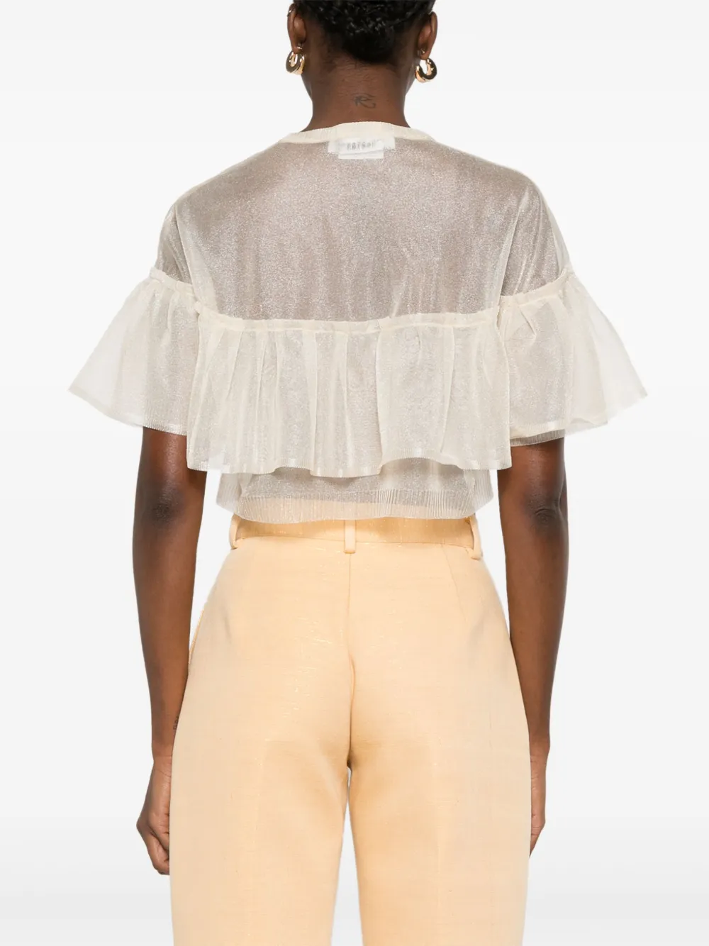 Shop Philosophy Di Lorenzo Serafini Crepe Crop Top In Nude