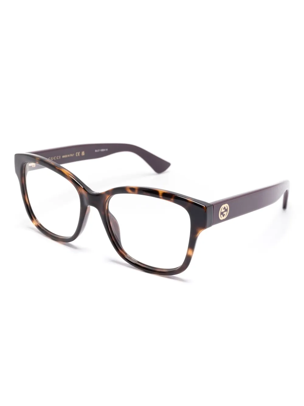 Gucci Eyewear Bril met vlinder montuur - Bruin