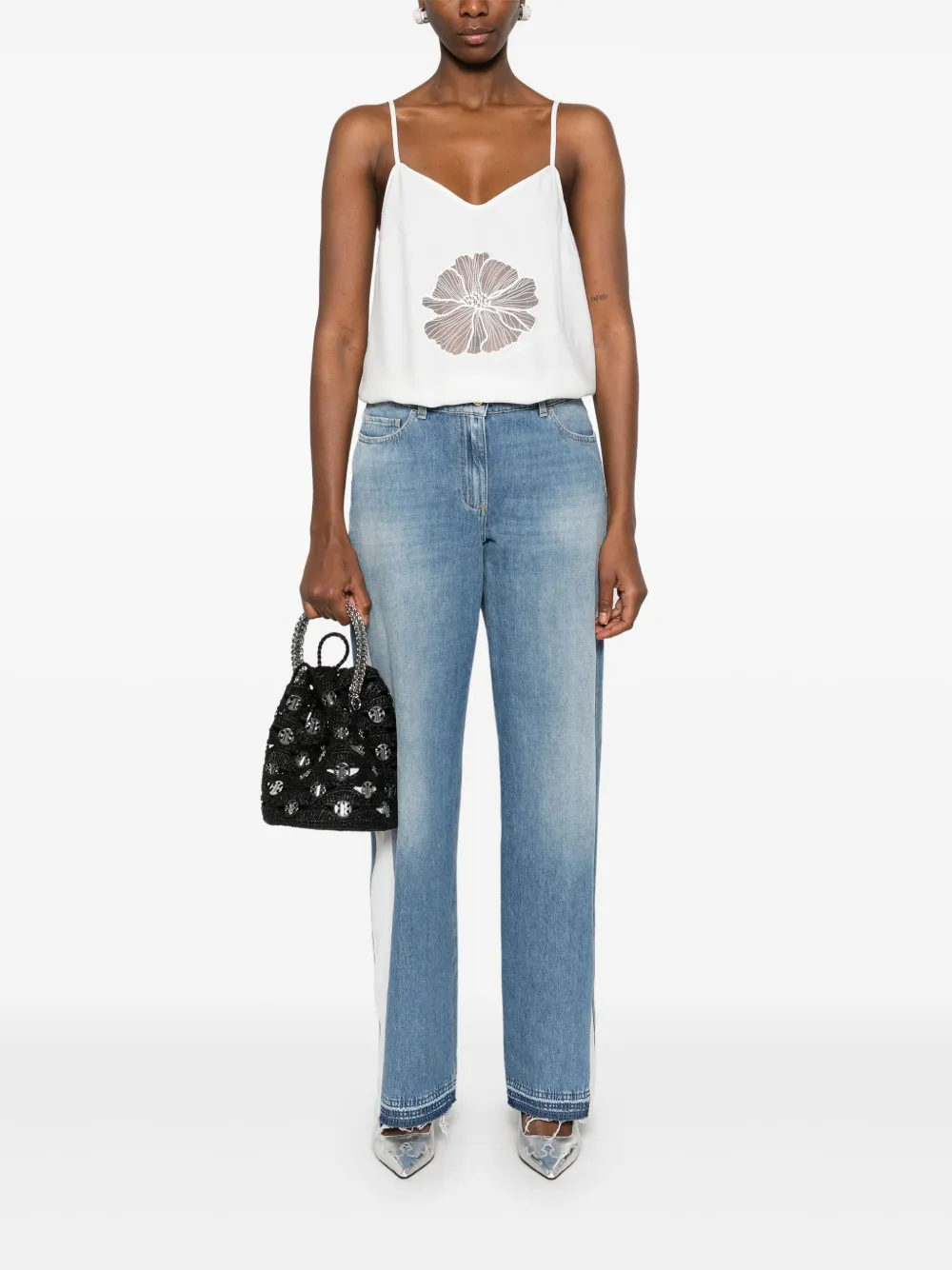 Elisabetta Franchi Jumpsuit met trompe-l'oeil - Blauw