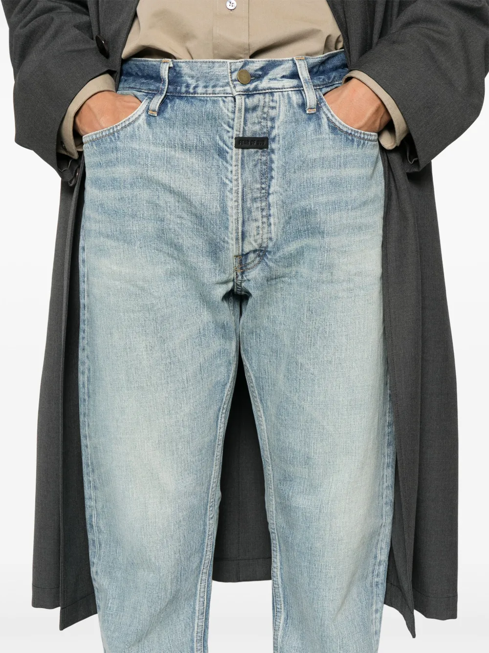 Shop Fear Of God Classic Five-pockets Jeans In Blue
