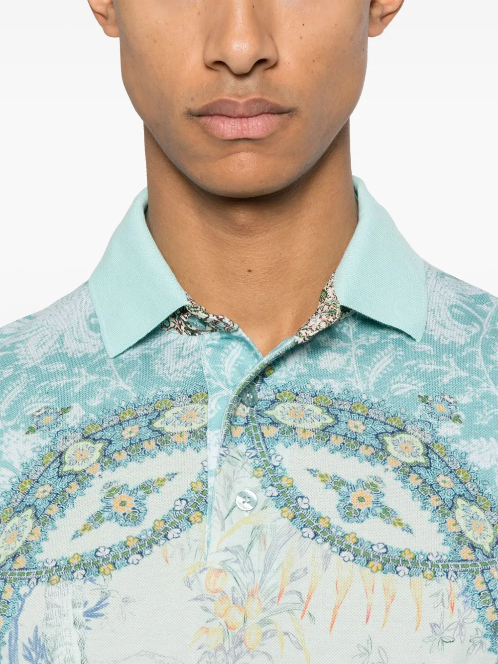 ETRO Poloshirt met grafische print Blauw