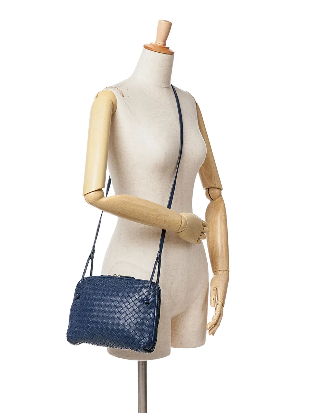 Bottega Veneta Pre-Owned 2012-2024 Nappa Intrecciato Nodini crossbody bag - Blauw