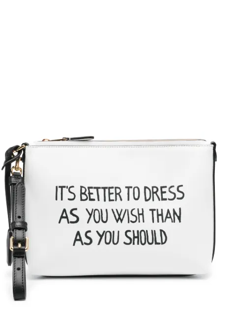 Moschino logo-print clutch bag  