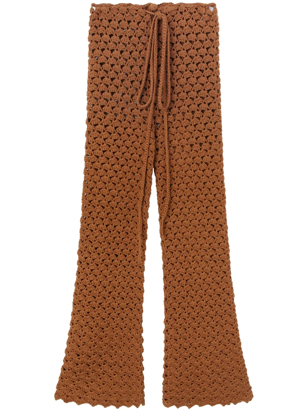 Ermanno Scervino crochet-knit cotton trousers | Brown | Image 1