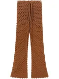 Ermanno Scervino crochet-knit cotton trousers - Brown