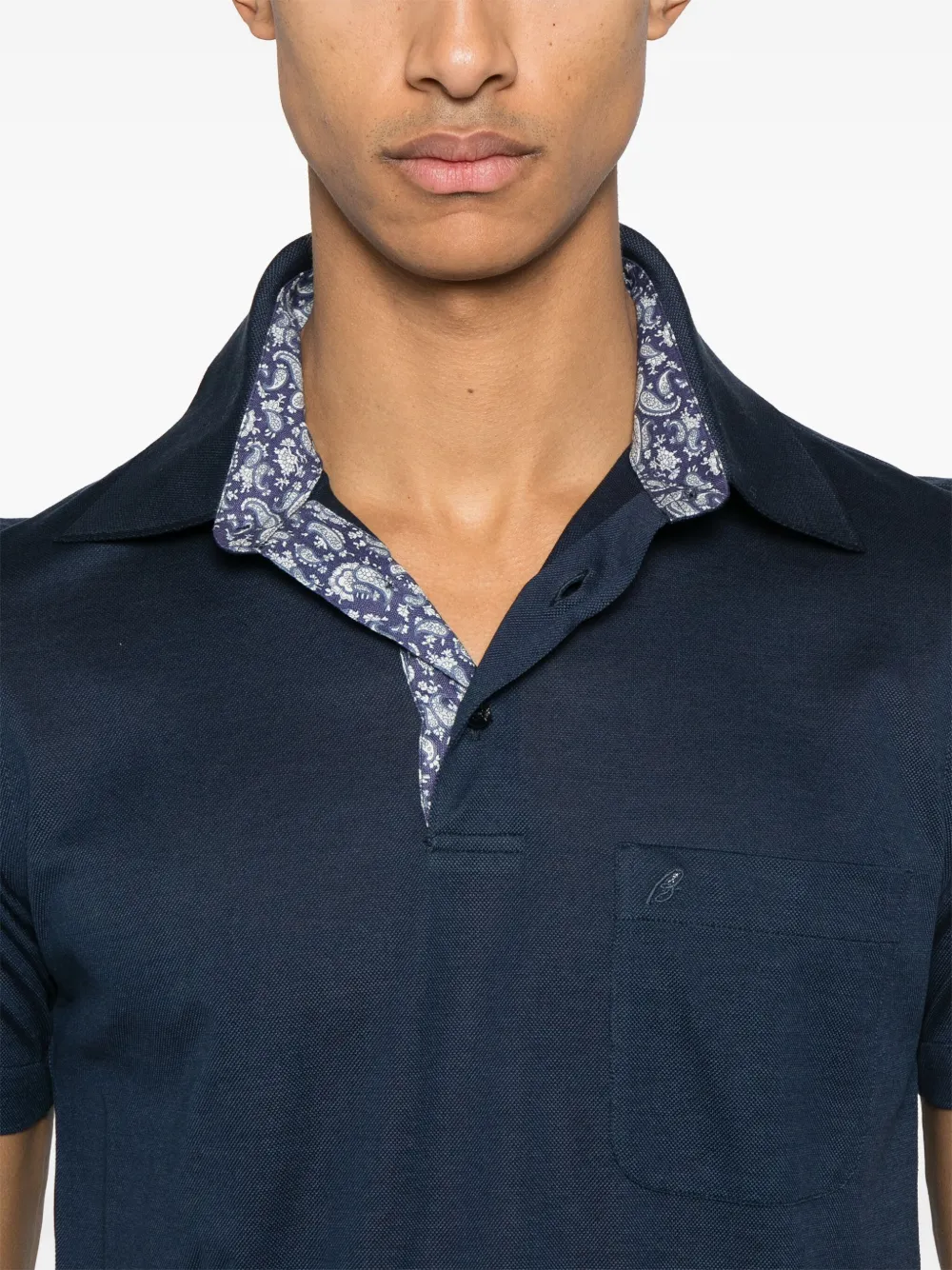 Brioni Piqué poloshirt Blauw