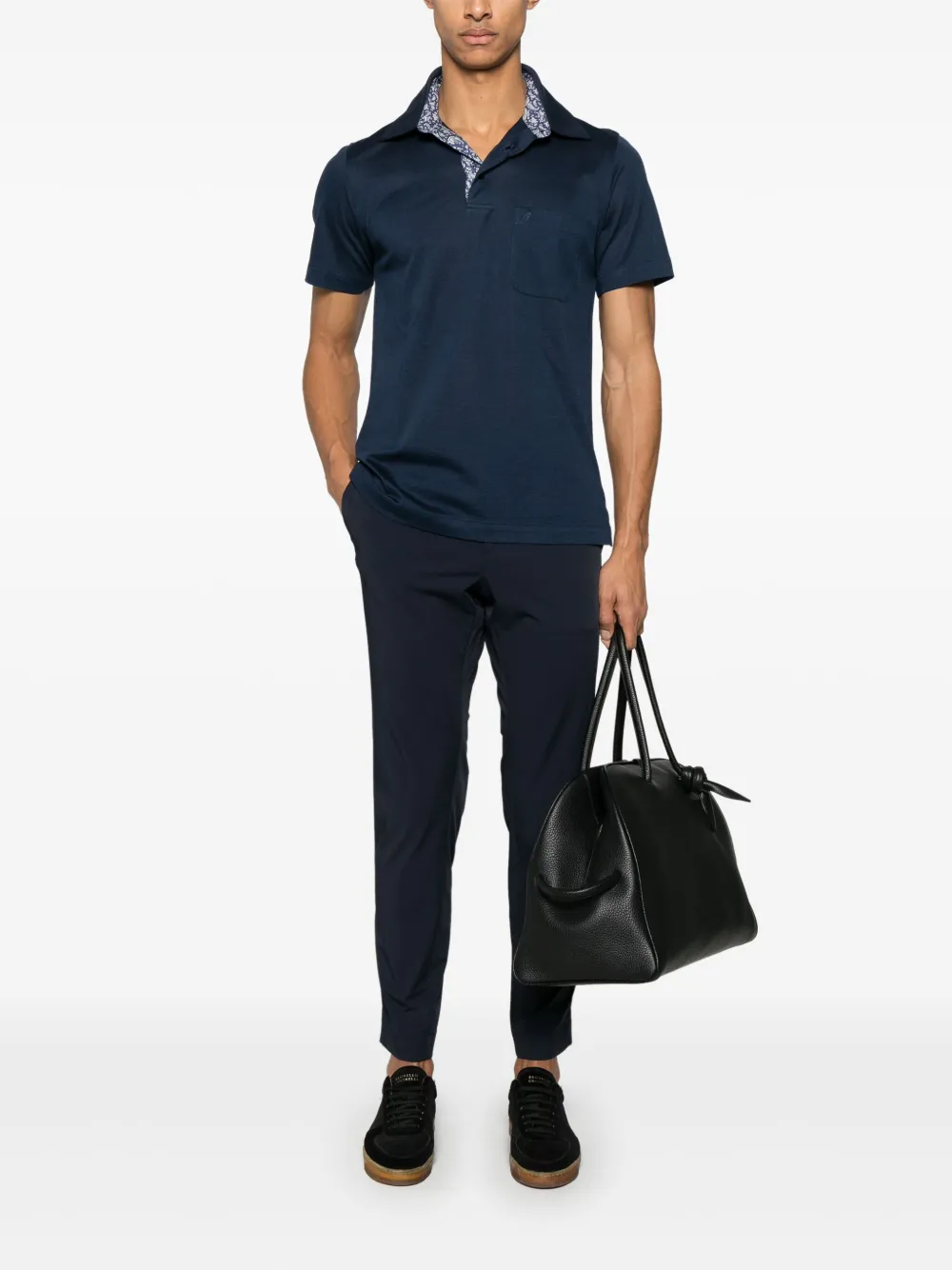 Brioni Piqué poloshirt - Blauw