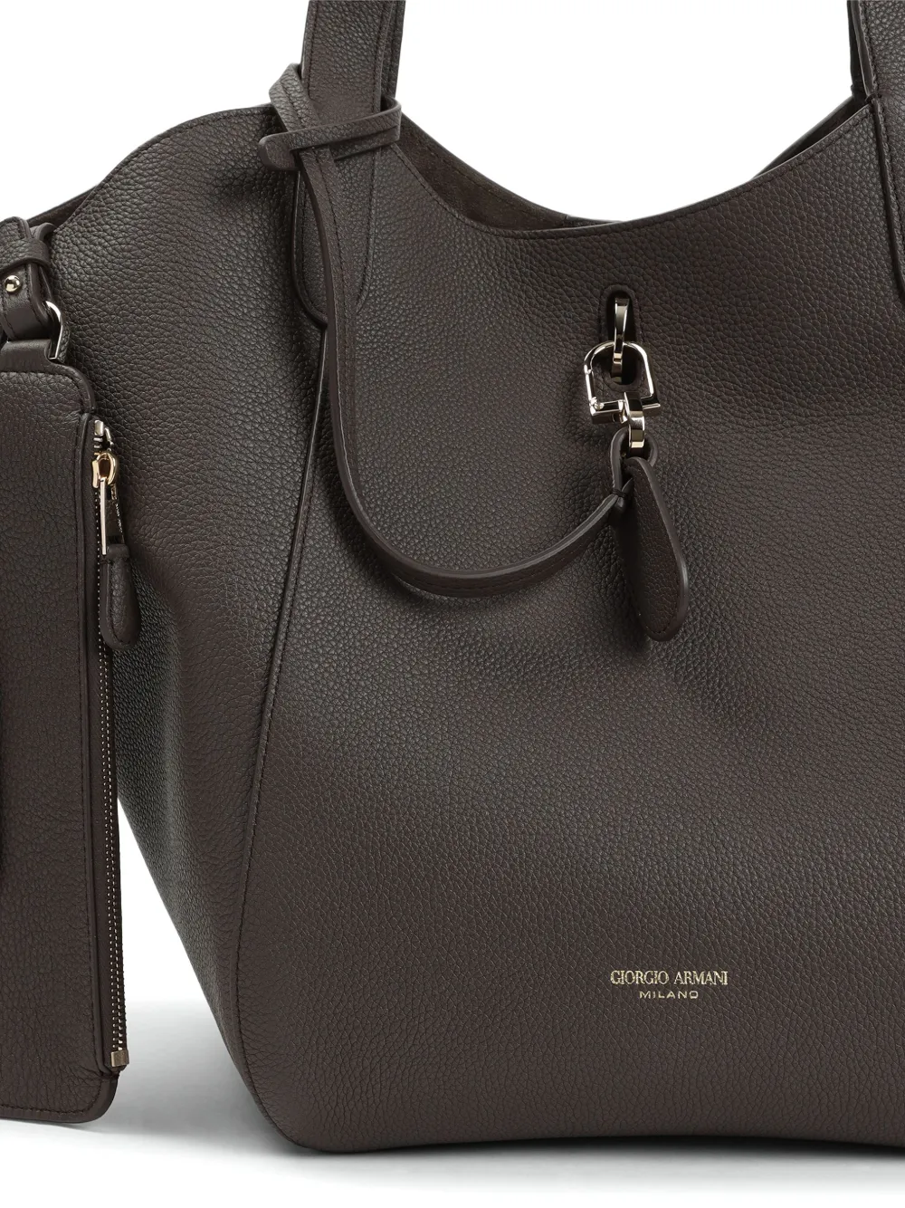 Giorgio Armani Medium shopper van bewerkt leer Bruin