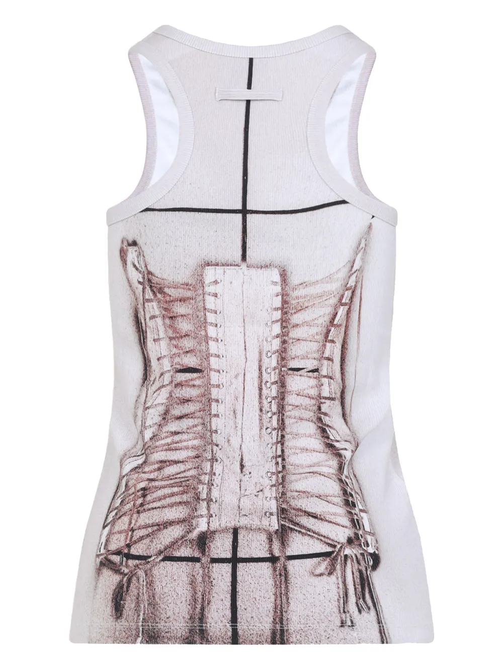 Jean Paul Gaultier Cage trompe l'œil printed top - Wit