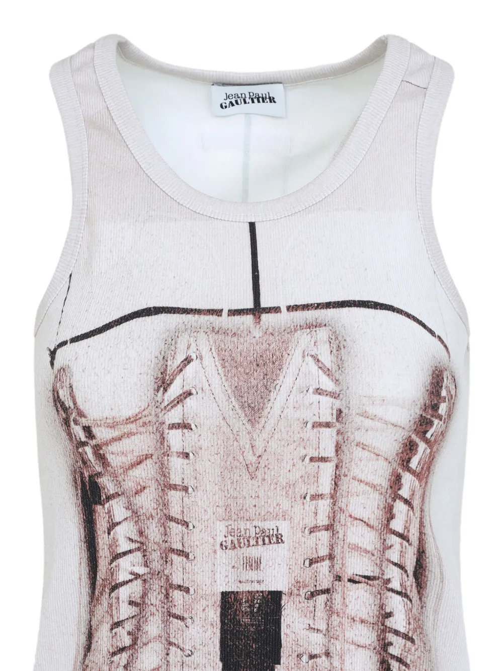 Jean Paul Gaultier Top met trompe l'oeil print Wit