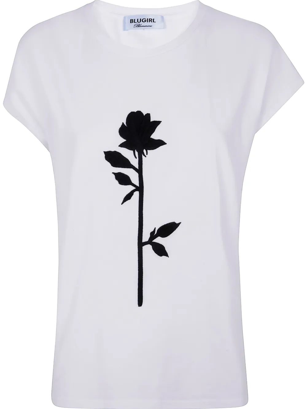 rose-embroidery T-shirt