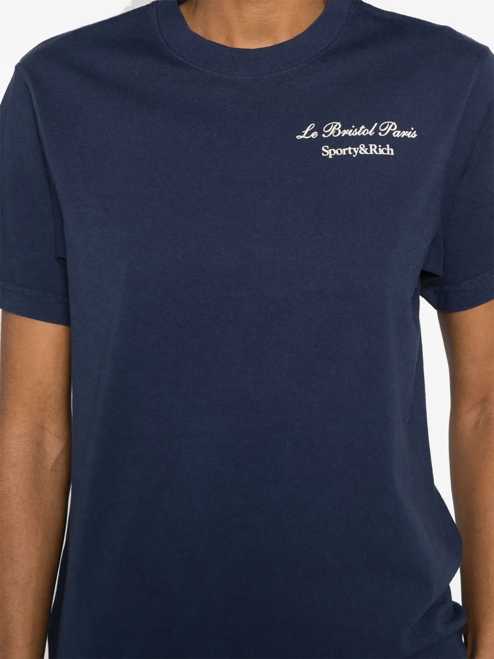 Sporty & Rich x Le Bristol Paris Faubourg T-shirt Blauw