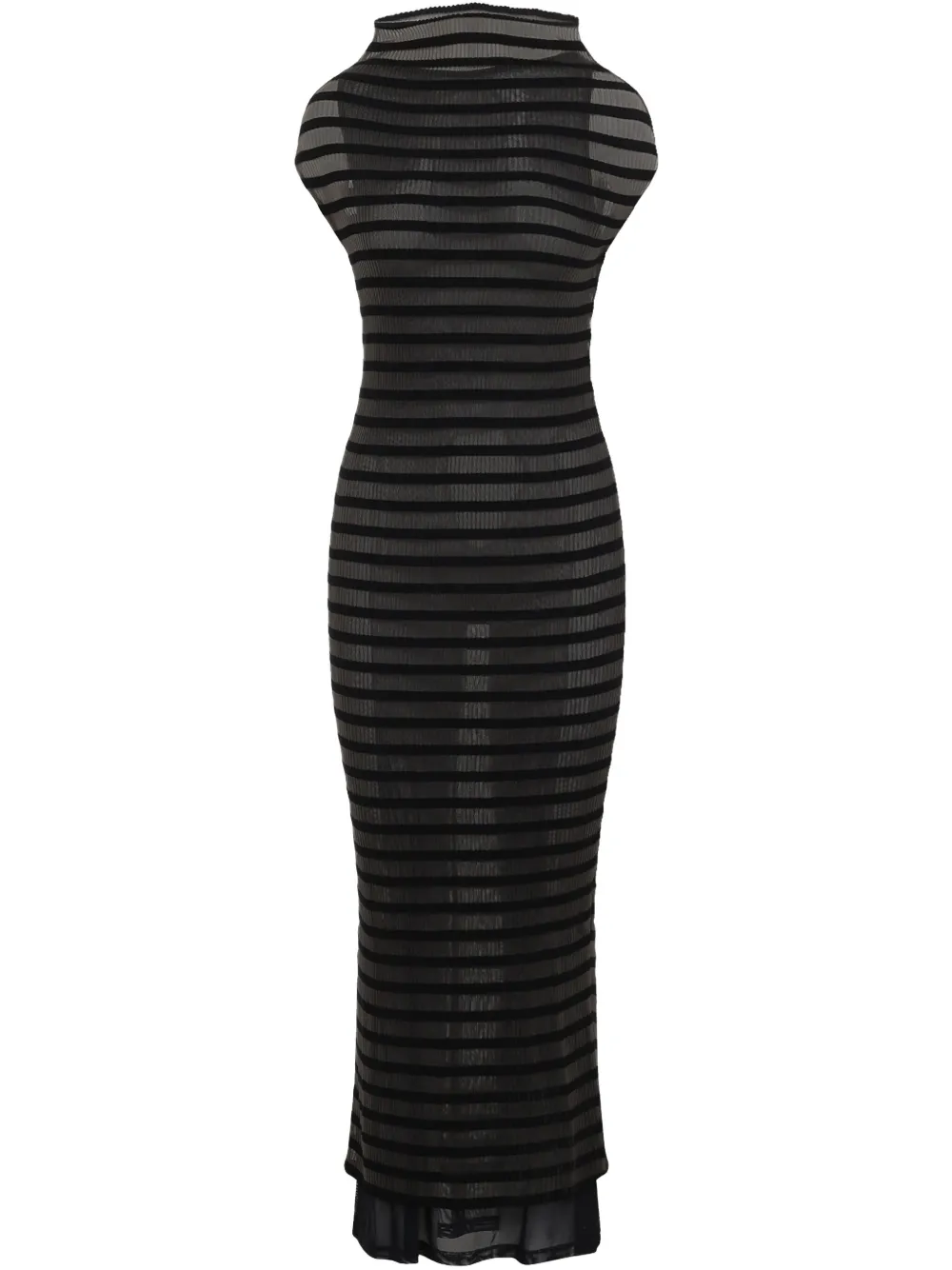 Jean Paul Gaultier ストライプ マキシドレス - ブラック Jean Paul Gaultier ストライプ マキシドレス - ブラック