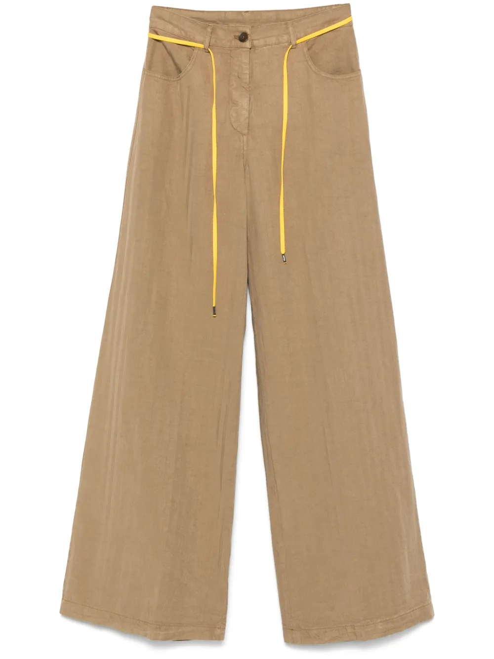 ASPESI Broek met visgraatpatroon Bruin