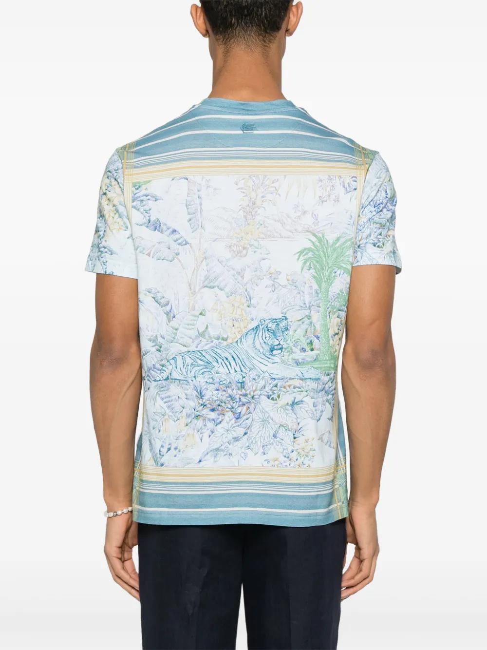 ETRO T-shirt met grafische print Blauw