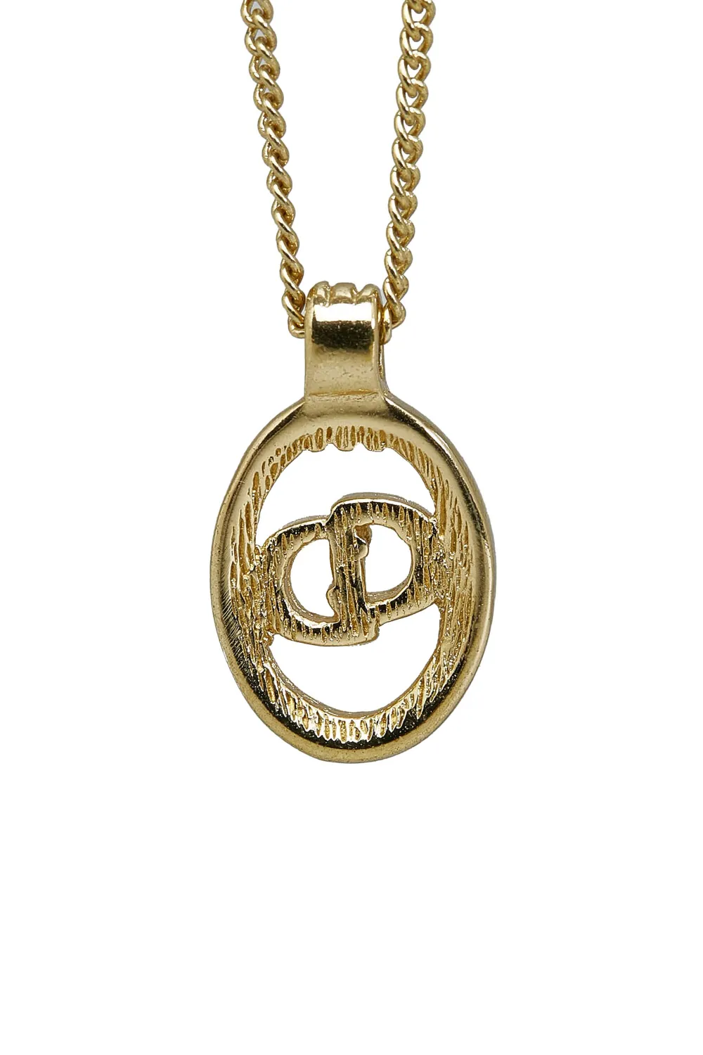 Christian Dior Pre-Owned 20th Century Oval CD Pendant Necklace costume necklace - Goud