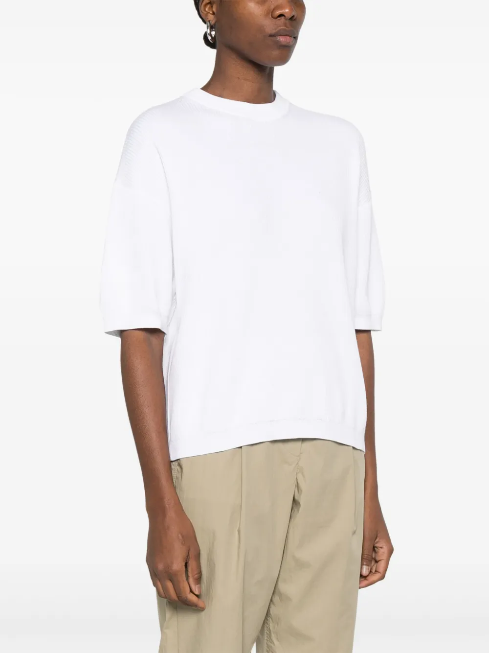 Brunello Cucinelli Gebreid T-shirt Wit