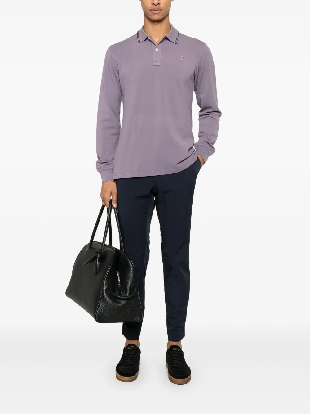 Brioni Poloshirt met geborduurd logo - Paars