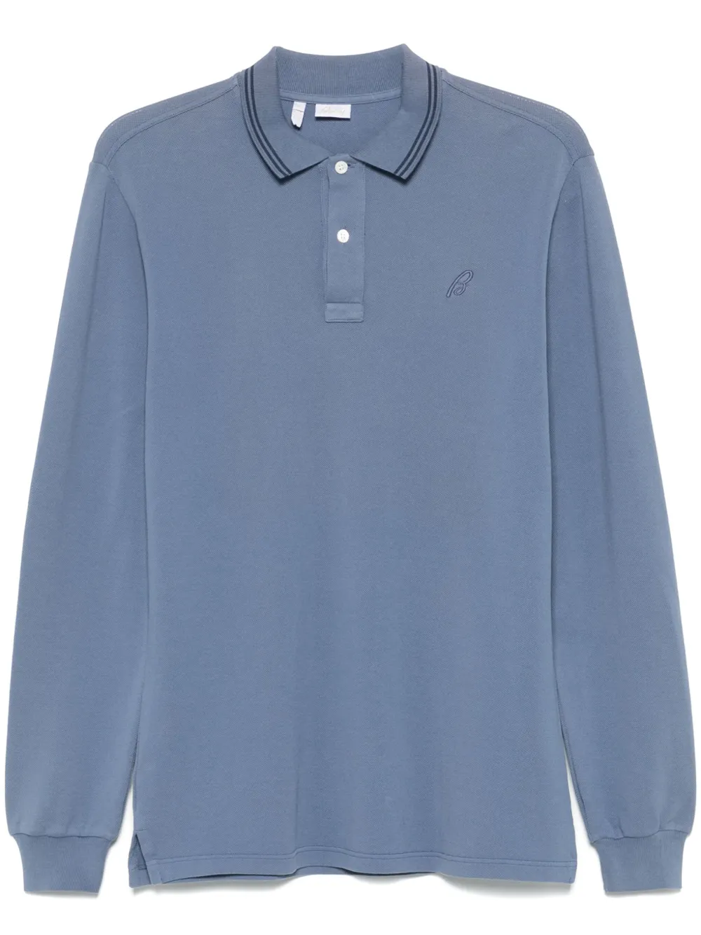 Brioni Poloshirt met geborduurd logo Blauw