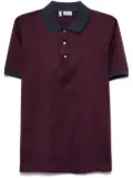 Brioni patterned-jacquard polo shirt - Red