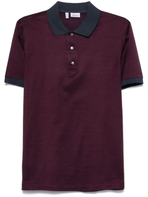 Brioni patterned-jacquard polo shirt