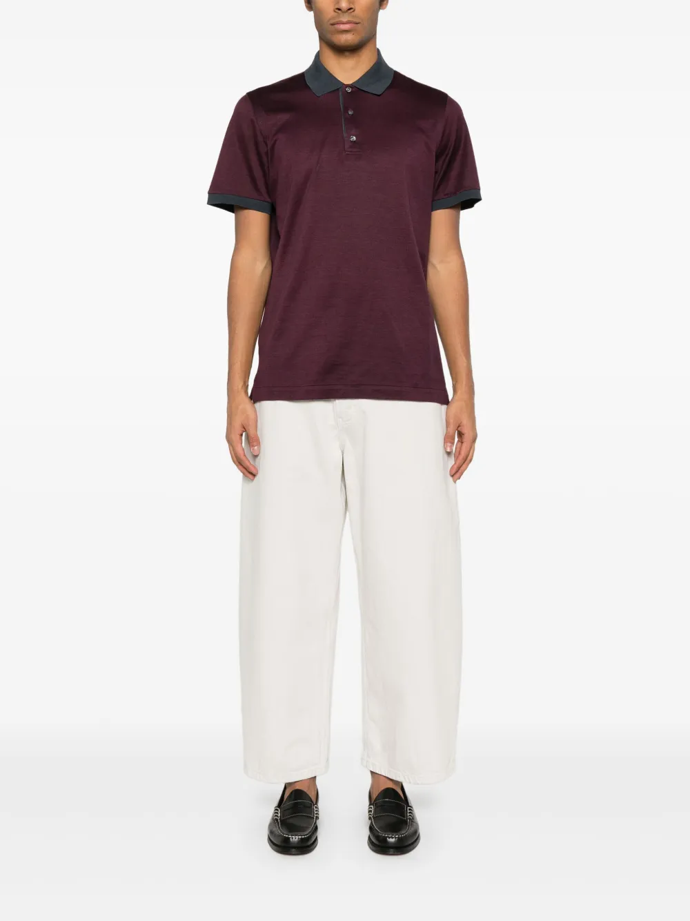 Brioni Poloshirt met jacquard-patroon - Rood