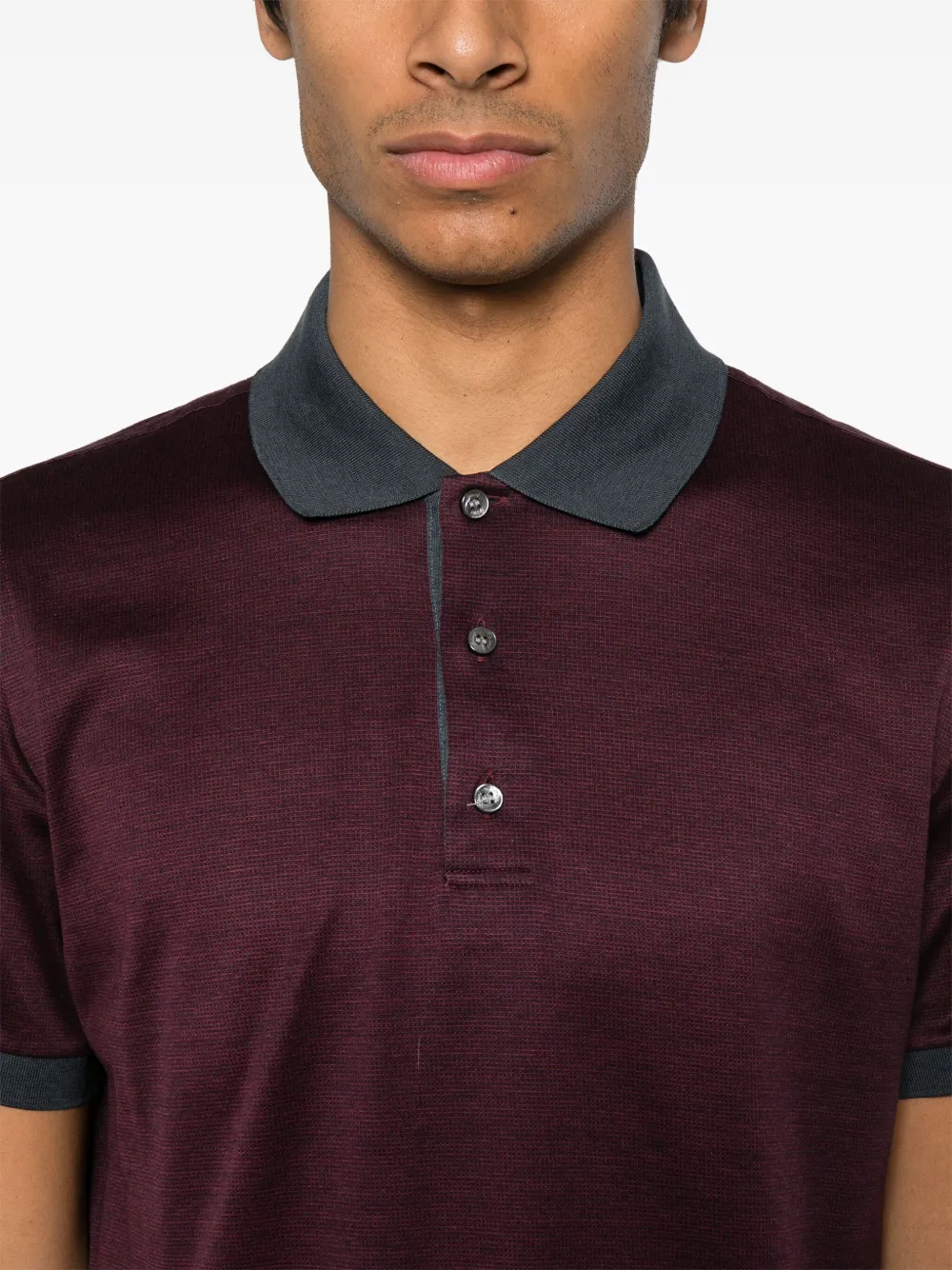Brioni Poloshirt met jacquard-patroon Rood