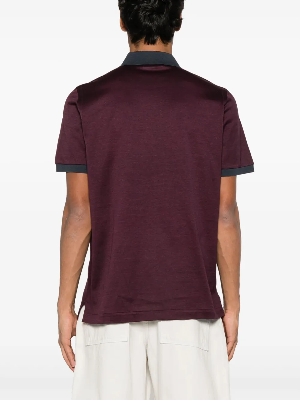 Brioni Poloshirt met jacquard-patroon Rood